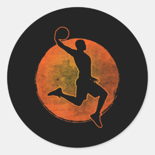 Basball Player Sport Vintage Men Boys Basball 1 Classic Round Sticker