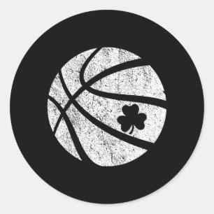 Basball Shamrock Lucky Clover Irish St Patricks Classic Round Sticker