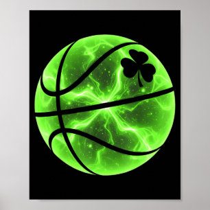 Basball Shamrock Lucky Clover Irish St Patricks Poster