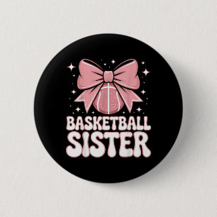 Basball Sister Cute Pink Bow Sports Fan Graphic 6 Cm Round Badge
