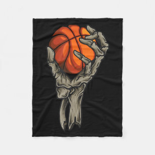 Basball Skull And Skeleton Hand Graphic Kids Boys Fleece Blanket