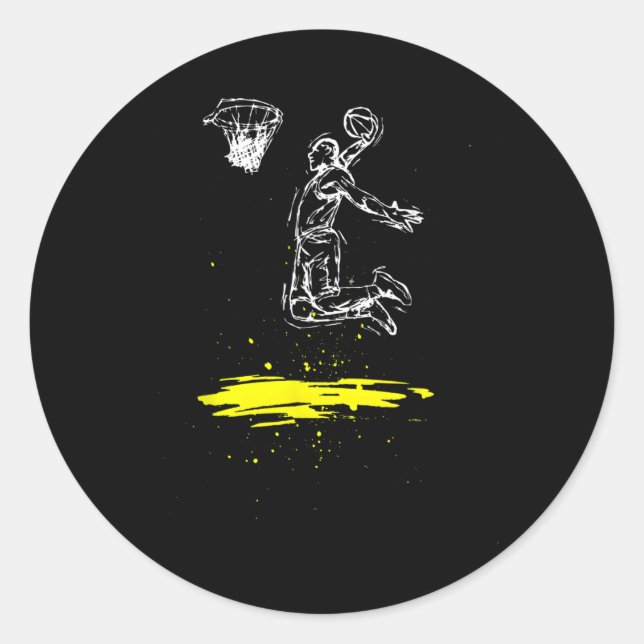 Basball Slam Dunk Classic Round Sticker (Front)