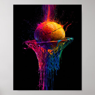 Basball Splash Graphic Basball Player Team Player Poster