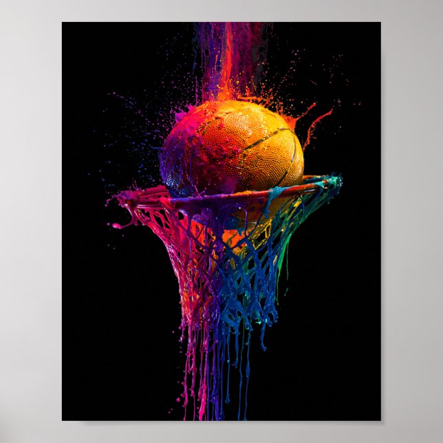 Basball Splash Graphic Basball Player Team Player Poster (Front)