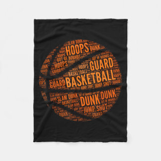 Basball Terms Motivational Word Cloud Fleece Blanket