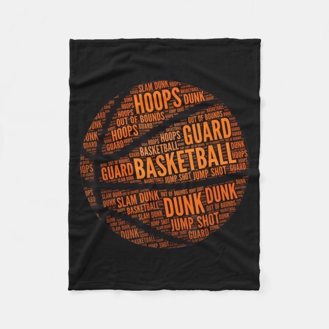 Basball Terms Motivational Word Cloud Fleece Blanket (Front)