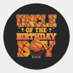 Basball Uncle Of The Birthday Boy Family Matching Classic Round Sticker