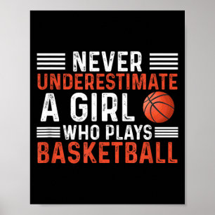 Basball Underestimate A Girl Who Plays Basball Poster