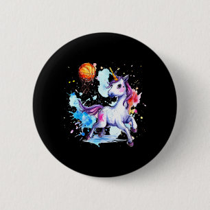 Basball Unicorn Watercolor Basball Lover Bball 6 Cm Round Badge
