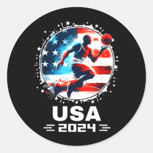 Basball Usa Flying Bisonrel 2024 Basball Usa Team Classic Round Sticker