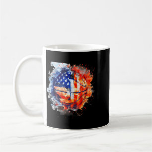 Basball Watercolor Usa Aamerica Basball Hoop Coffee Mug