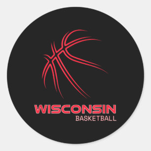 Basball Wi Love The Badger State Souvenir Classic Round Sticker