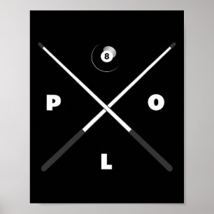 Basbo Mens Uni-kids Clic Fit Black Billiards Pool  Poster