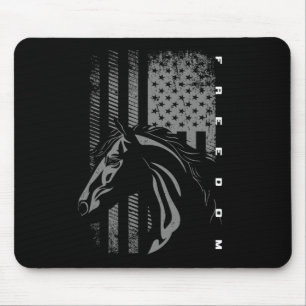 Basbo Uni-kids Black Flag Print - Horseback Riding Mouse Pad