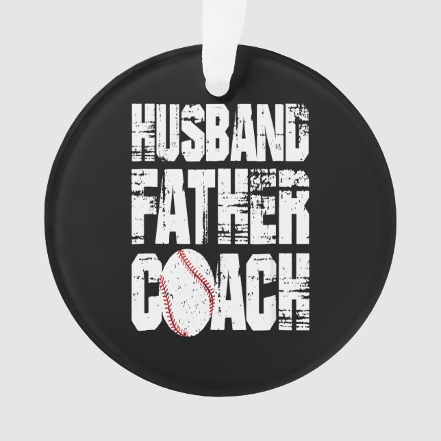 Base ball | Husband Father Coach Ornament (Front)