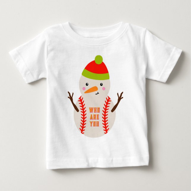 Base Ball Snowman Kids T-Shirt Unique (Front)