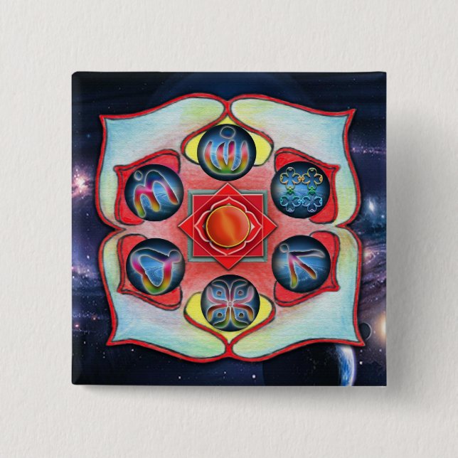 Base Chakra 15 Cm Square Badge (Front)
