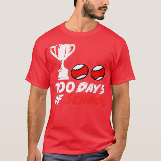 Baseball 00 Days Of School Happy 00th Day Teacher T-Shirt
