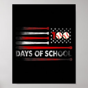 Baseball 100 Days Of School Baseball 100th Day Tea Poster