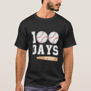 Baseball 100 Days Of School Happy 100Th Day Teache T-Shirt