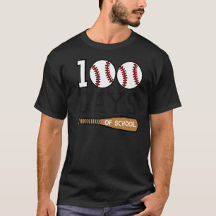 Baseball 100 Days of School Happy 100th Day Teache T-Shirt
