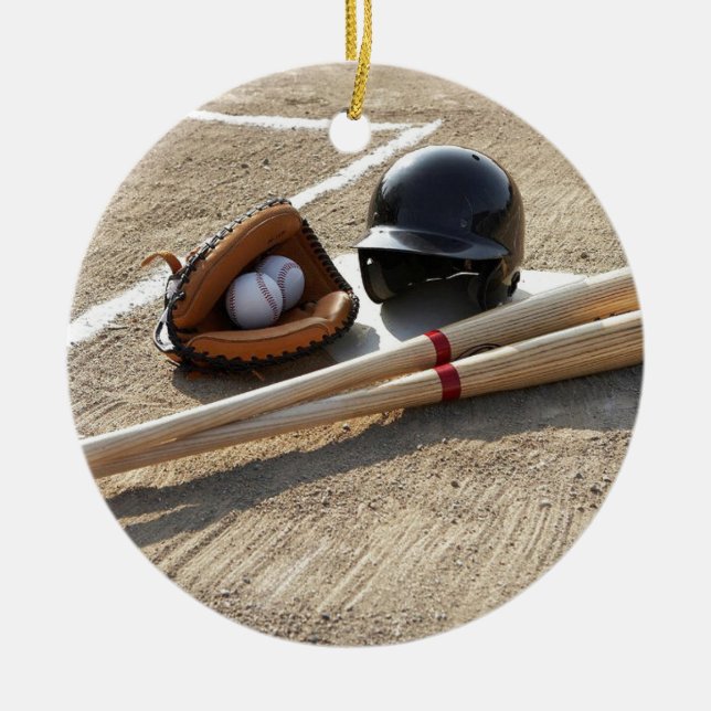 Baseball 11 ceramic ornament (Front)