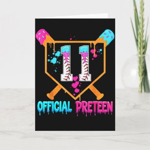 Baseball 11 Year Old Ice Cream Drip 11th Birthday Card