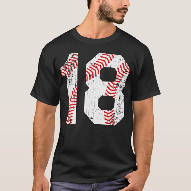Baseball 18 Jersey Number T-Shirt (Front)