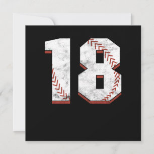 Baseball 18 th Birthday Celebration Sports Gift Invitation
