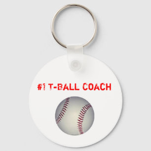 baseball, #1 T-Ball Coach Key Ring