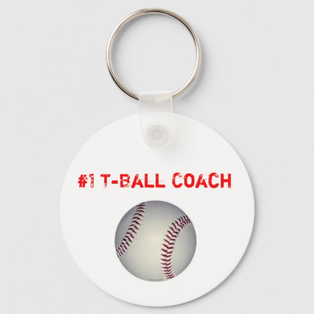 baseball, #1 T-Ball Coach Key Ring (Front)