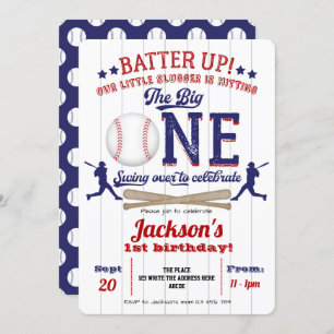 Baseball 1st birthday, Boy 1st birthday Invitation