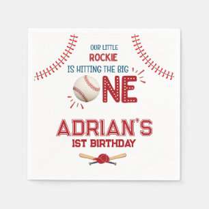 Baseball 1st birthday boy  napkin