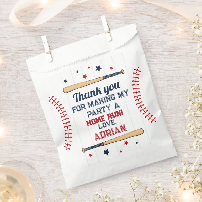 Baseball 1st Birthday Party  Favour Bag (Clipped)