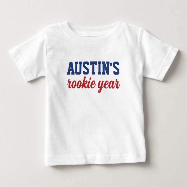 Baseball 1st Birthday Rookie Year Baby T-Shirt (Front)