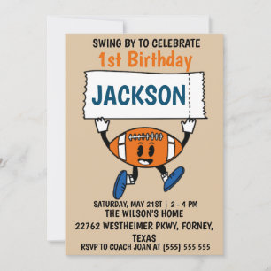 Baseball 1st birthday Sports Theme Invitation