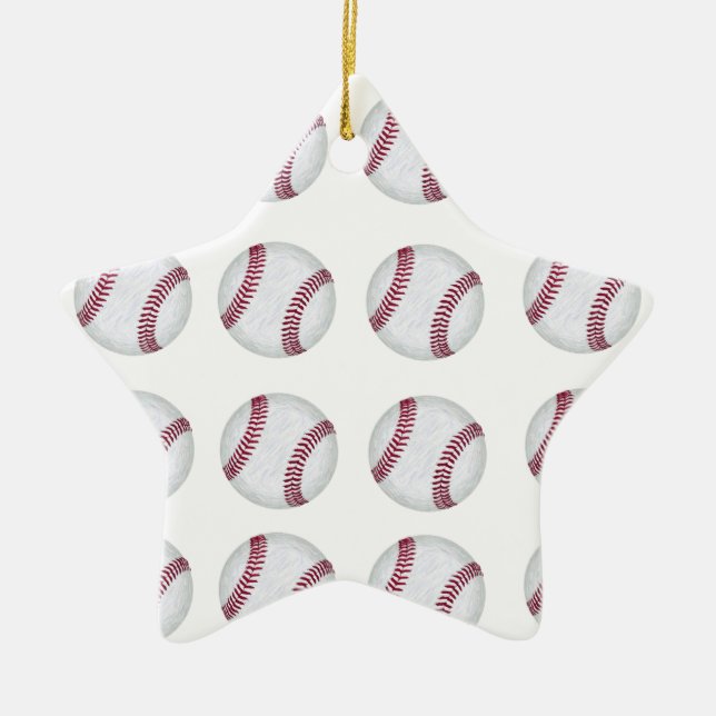 Baseball 2 ceramic tree decoration (Front)