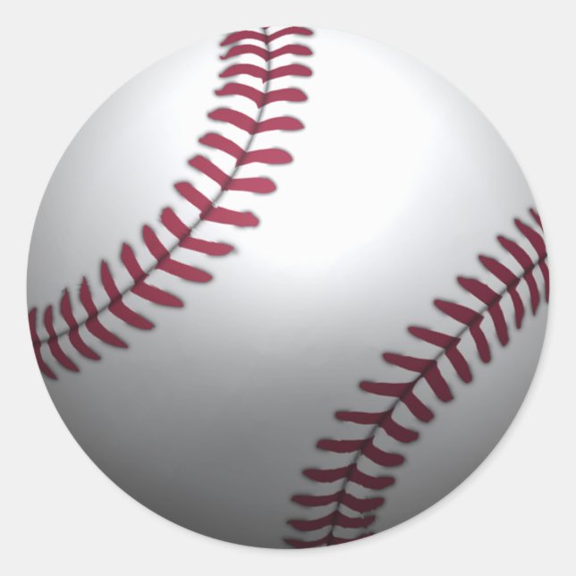 Baseball - 3D Effect Classic Round Sticker (Front)