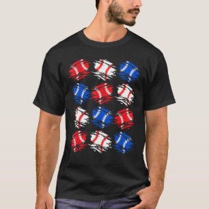 Baseball 4th July USA Flag Retro Baseball Ball Gra T-Shirt