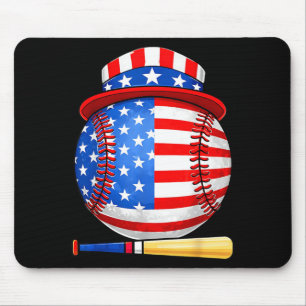 Baseball 4th of July 250th Years of Freedom USA Mouse Pad