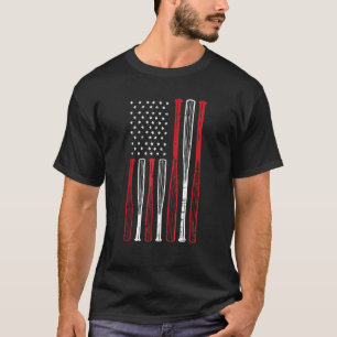 Baseball 4th Of July American Flag Patriotic Sport T-Shirt