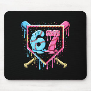 Baseball 67 Ice Cream Drip Funny Six Seven Meme Bo Mouse Pad