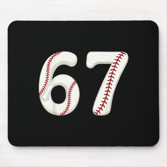 Baseball 67 Number Funny Six Seven Gen Alpha Meme  Mouse Pad (Front)