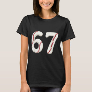 Baseball 67 Number Funny Six Seven Gen Alpha Meme T-Shirt