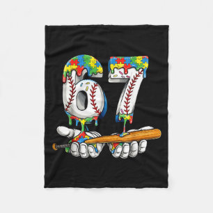 Baseball 67 puzzle drip six seven meme boys autism fleece blanket
