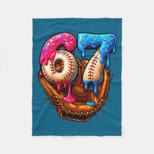 Baseball 67 Six Seven Funny 6 7 Meme Gen Alpha Mem Fleece Blanket