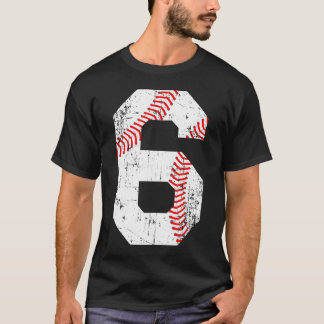 Baseball 6 Jersey Number T-Shirt
