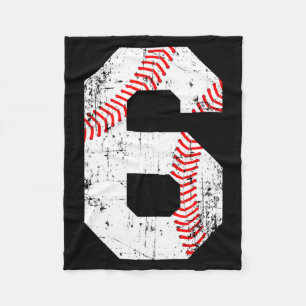 Baseball 6 Jersey Number T Shirt Fleece Blanket