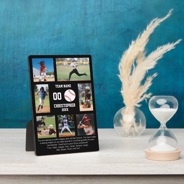 Baseball 7 photo collage team name plaque (Side)