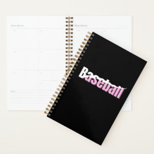 Baseball Abstract Swish - Girly Word Art Planner